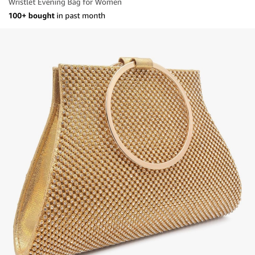 Gold Geometric Clutch with Woven Texture
